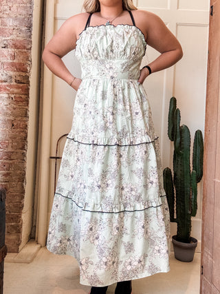 Floral Ruffle Tiered Maxi Dress Mint