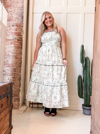 Floral Ruffle Tiered Maxi Dress Mint