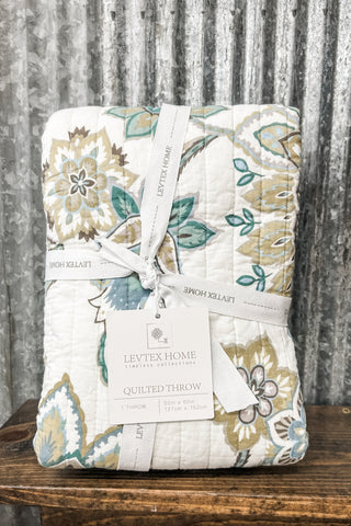 Palladium Grey Quilted Throw Blanket