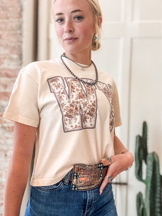 WY Floral Lace Graphic Boxy Tee