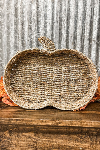 Hand Woven Seagrass Pumpkin Shaped Baskets