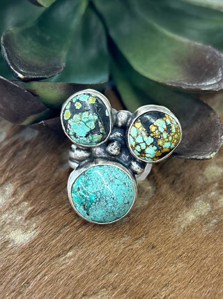 3 Stone Statement Ring Size 9.5