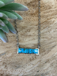 Composite Turquoise Bar Necklace