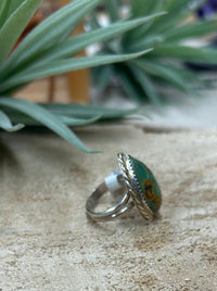 Vintage Green Teardrop Ring