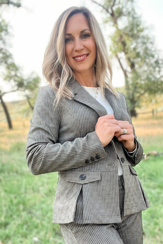 Camel Sand Peplum Blazer