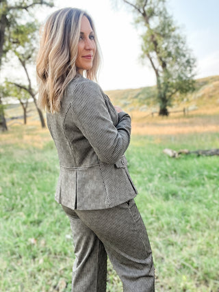 Camel Sand Peplum Blazer