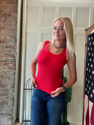 Ribbed U-Neck Tank