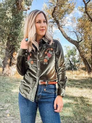 Velvet Retro Snap Shirt