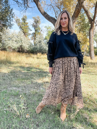 Black Sweater with Tie Details