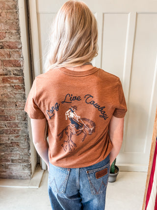 Rawhide Heather Long Live Cowboys Graphic