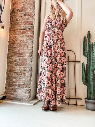 Pink Floral Maxi Dress