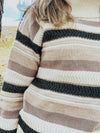 Mocha Multicolor Striped Turtleneck