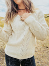 Cream Knitted Boatneck Sweater
