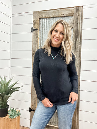 Long Sleeve Mock Neck Top