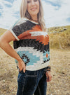 Rock & Roll Denim Black Aztec Sweater Vest