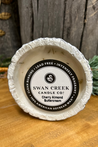 White Woods Small Round Candle - Cherry Almond Buttercream  8 Oz.