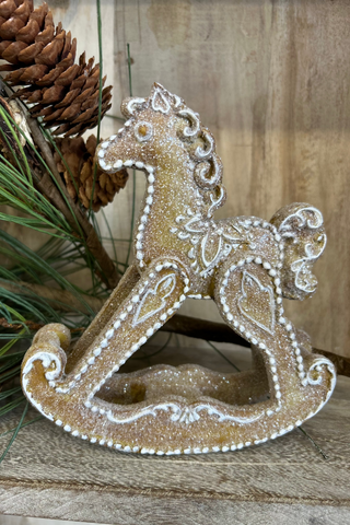 6" Resin Gingerbread Rocking Horse