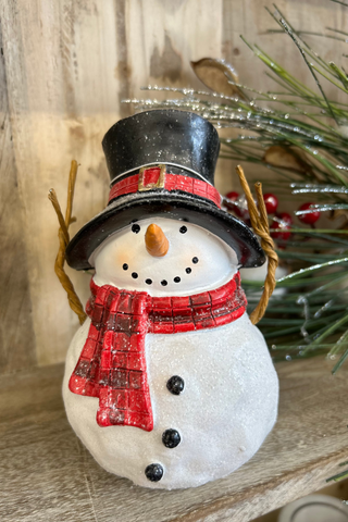 6" Resin Frosted Snowman Decor