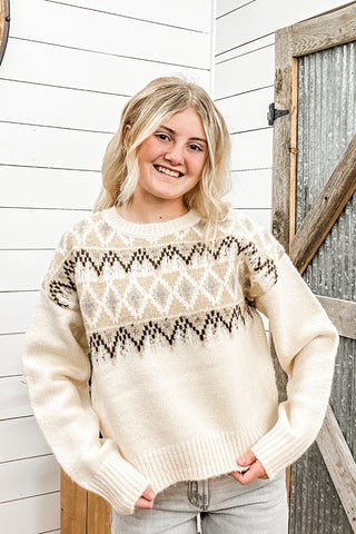 Cream Fair Isle Sweater