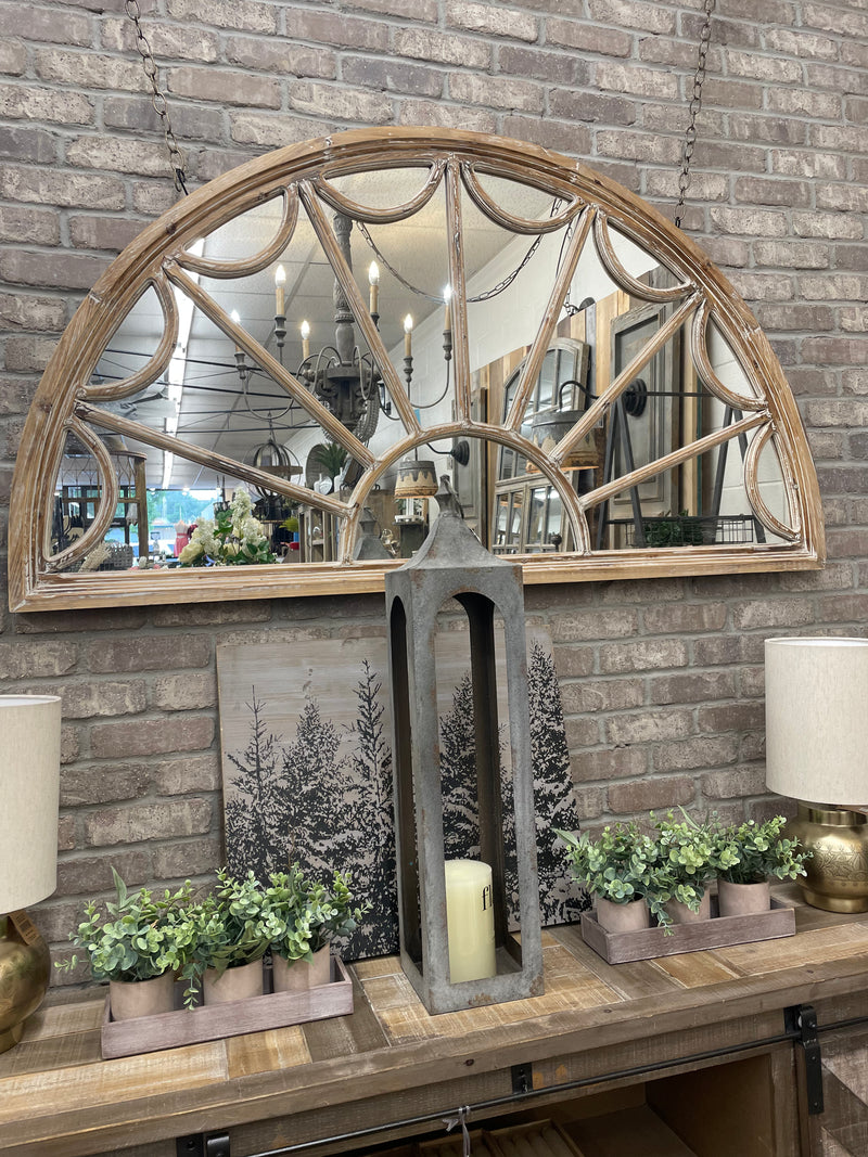 Arched Wooden Mirror