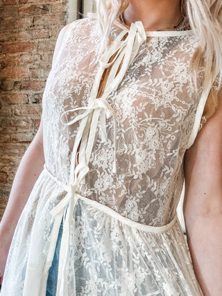 Lace Front Tie Long Duster