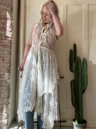 Lace Front Tie Long Duster