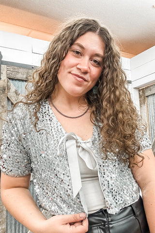 Silver Sequins Shrug
