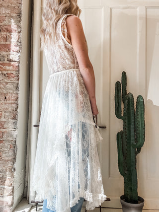 Lace Front Tie Long Duster