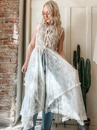 Lace Front Tie Long Duster