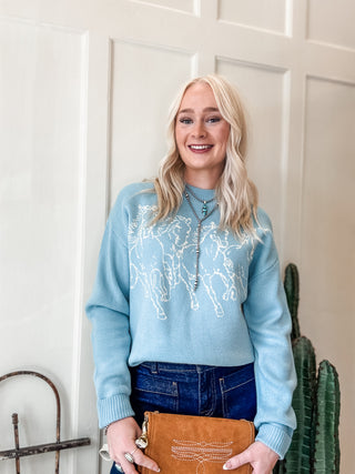 Running Horses Crewneck Sweater