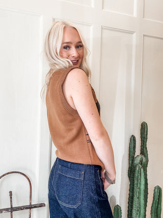 Brown Horseshoe Sweater Vest