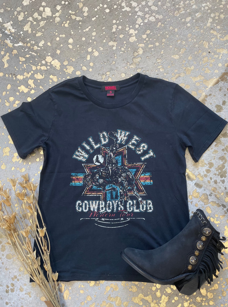 Rock & Roll Denim Black Wild West Graphic Tee