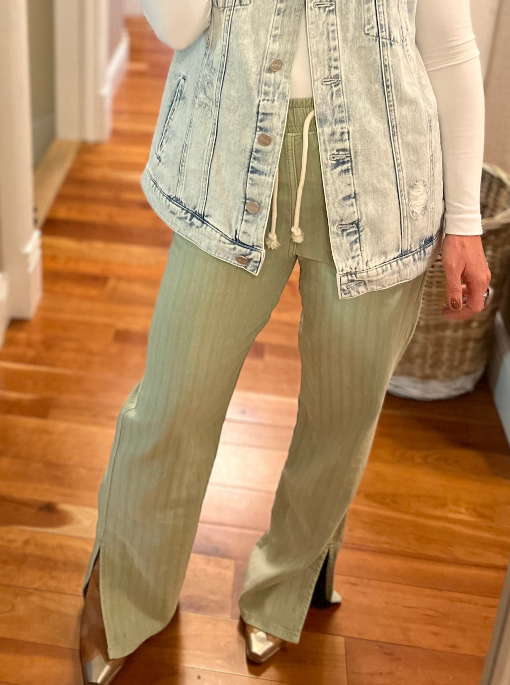 Kayla Lettuce Wide Leg Trouser