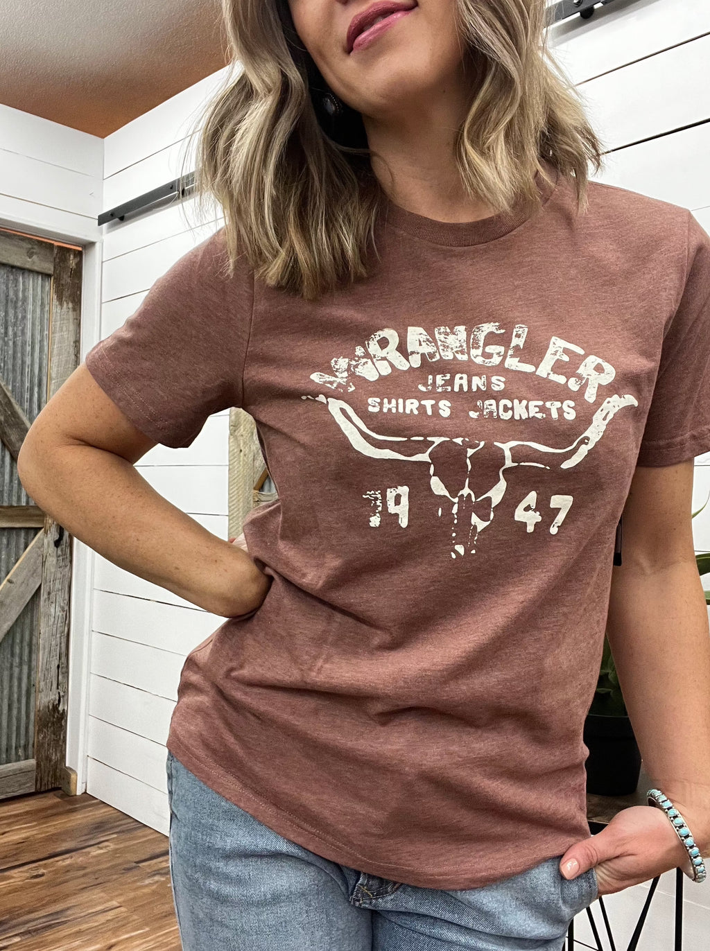 Wrangler Longhorn Skull Graphic Tee