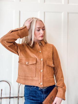 Suede Front Pocket Jacket
