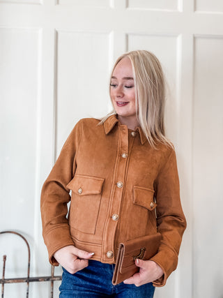 Suede Front Pocket Jacket