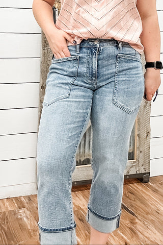 Marley Cropped Girlfriend Cuffed Jean