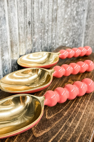Enameled Aluminum Scoop - Pink + Gold