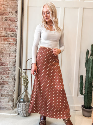 Polka Dot Slip Midi Skirt