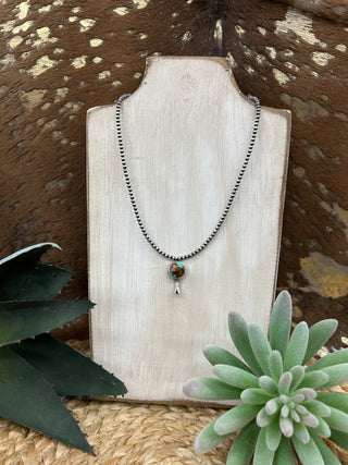 Turquoise Blossom + Navajo Pearl Necklace