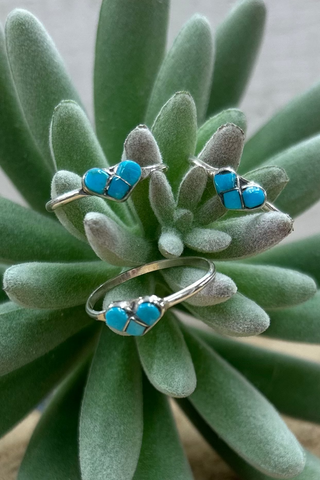Tiny Turquoise Heart Ring