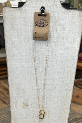 Gold Circle Link Necklace