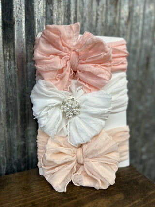 Pretty in Pearl Ruffle Bow Set - 3 Piece