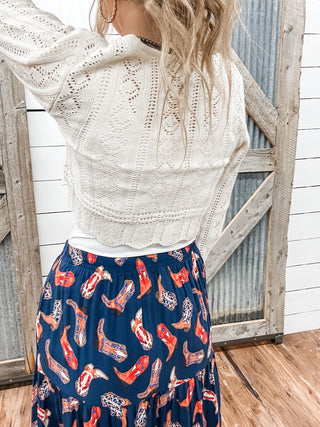 Crochet Tie Front Cardigan