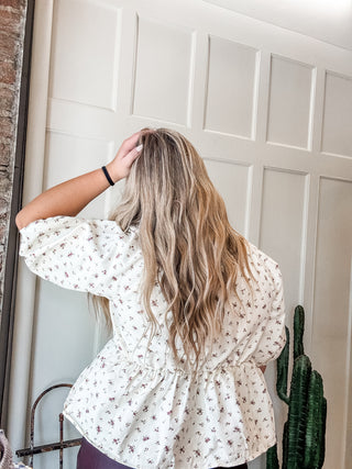 Floral Print Front Tie Top