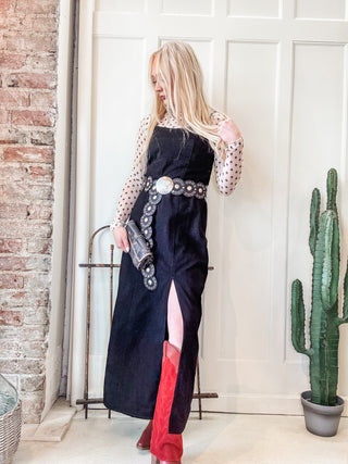 Black Denim Maxi Dress