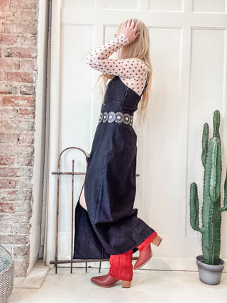 Black Denim Maxi Dress