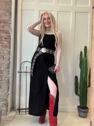 Black Denim Maxi Dress