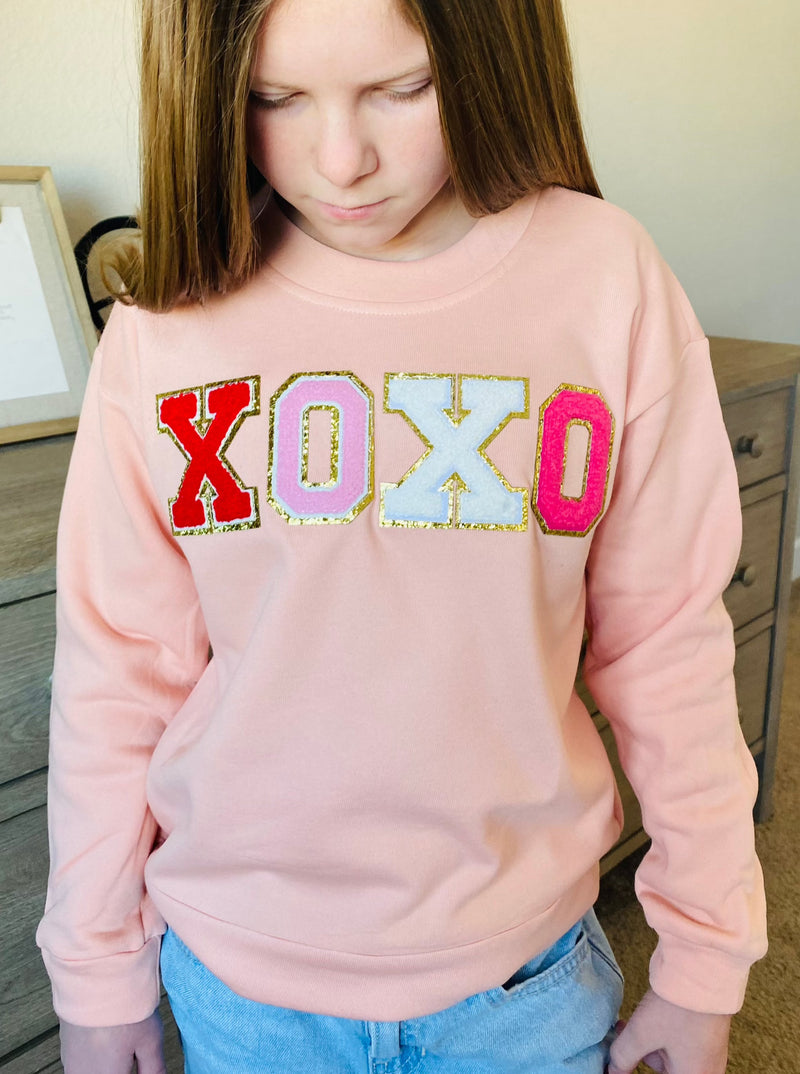 Kids XOXO Rose Gold Chenille Sweatshirt