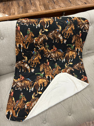 Riders Black Plush Baby Blanket